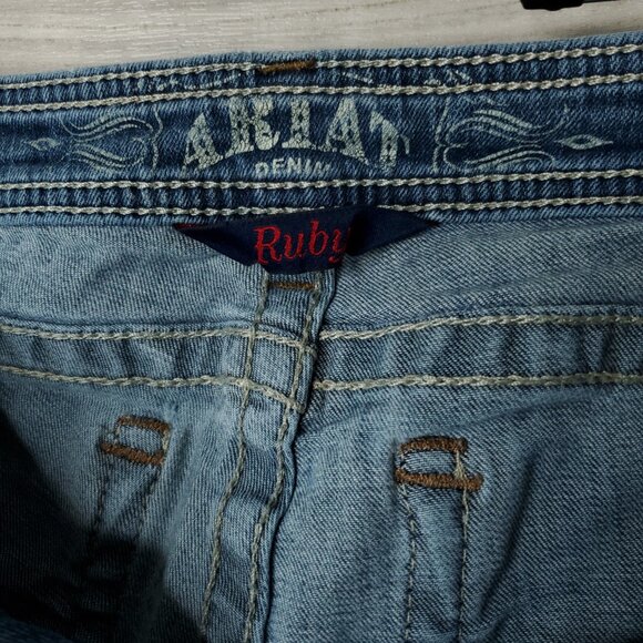 Ariat Women's Ruby Classic Blue Boot Cut Jeans Size 33x32 Charm Zipper - Picture 6 of 16